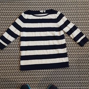 Esprit boat neck wide stripe cotton sweater